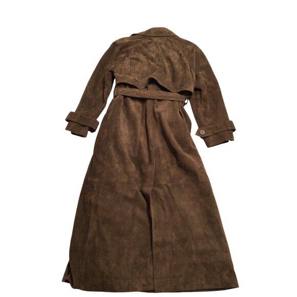 DUCIE London Corrin Suede Trench Coat in Coco - Picture 3 of 4